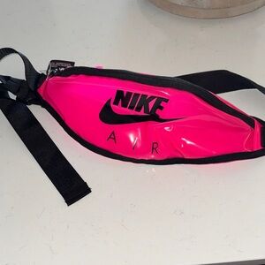 Nike Hot Pink Vinyl Waist Bag with Black Logo